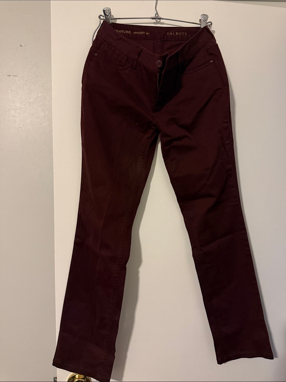 Talbots Straight-Leg Pants in Deep Wine